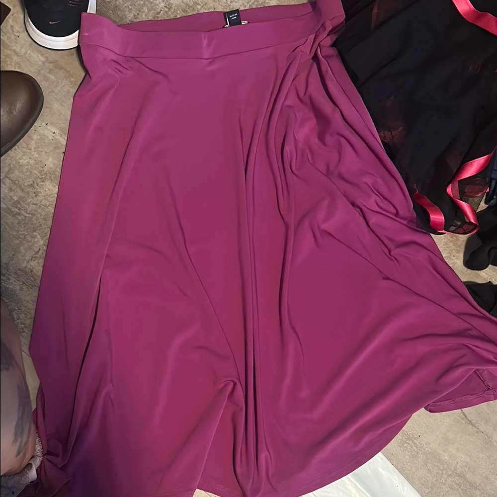 George Pink Asymmetrical Midi A-Line Skirt Casual